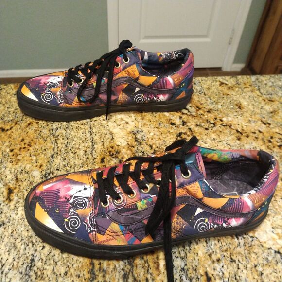 Vans Old Skool Low Abstract Multicolor Skate Shoes Men's Size 10 721454 - Picture 4 of 12